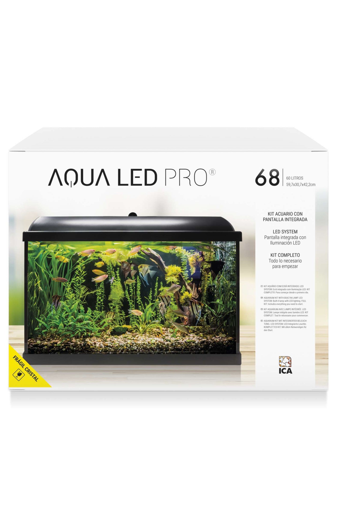 AquaLED PRO 68 - Acuario de 68 litros en Negro