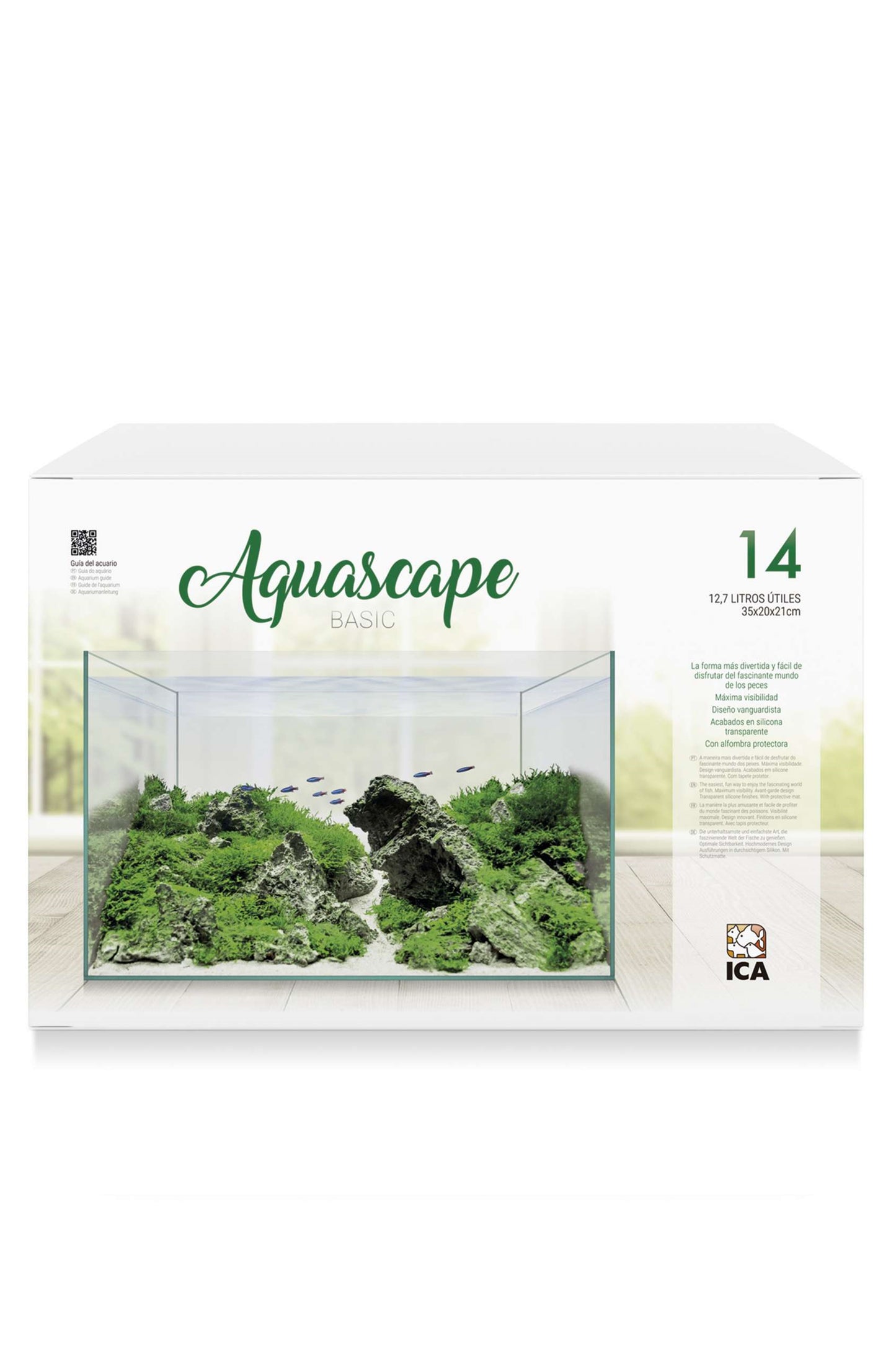 Urna de cristal AquaScape Basic 14 de 12,7 litros