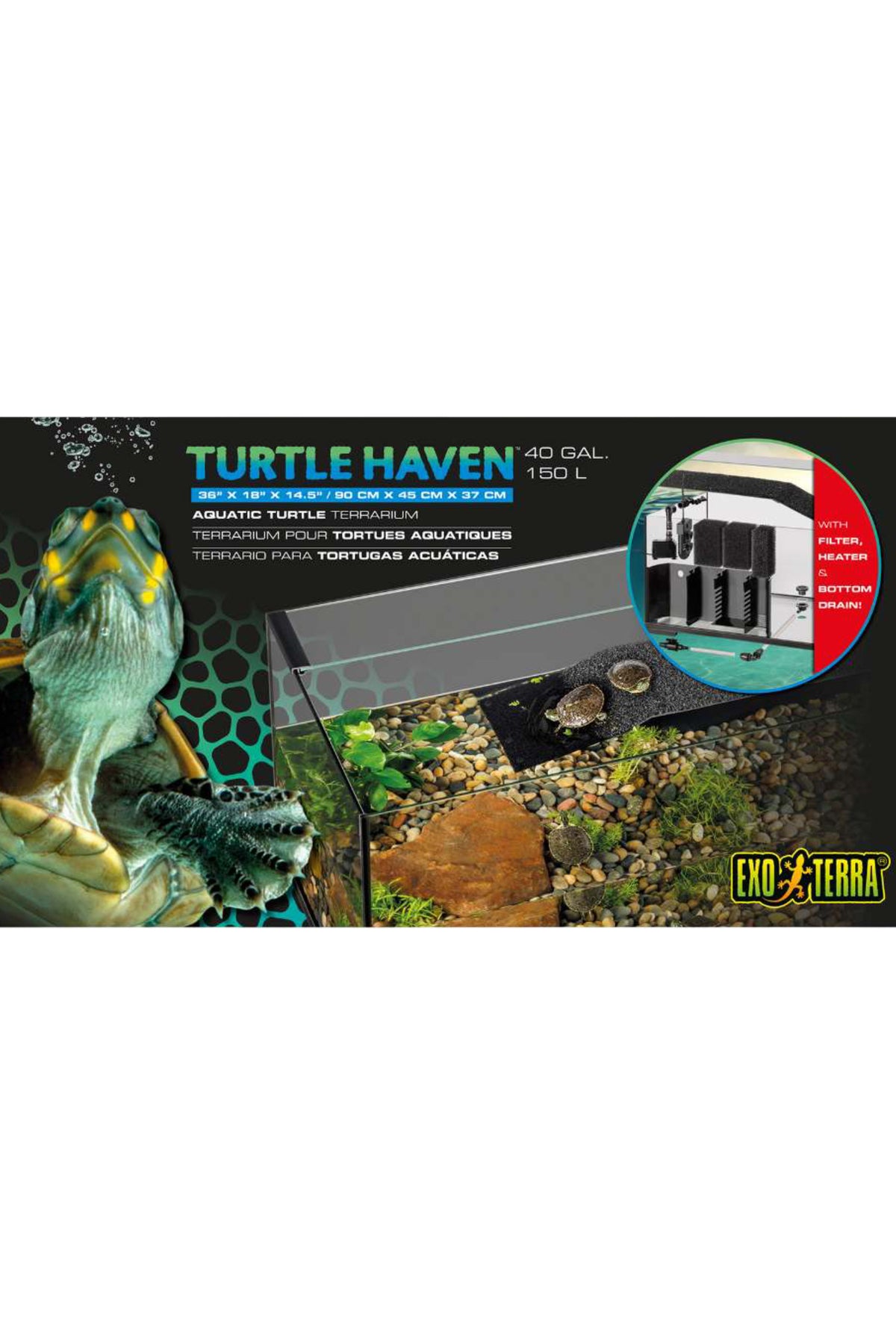 EXO TERRA - Super Tortuguero TURTLE HEAVEN de 70 - 150 litros