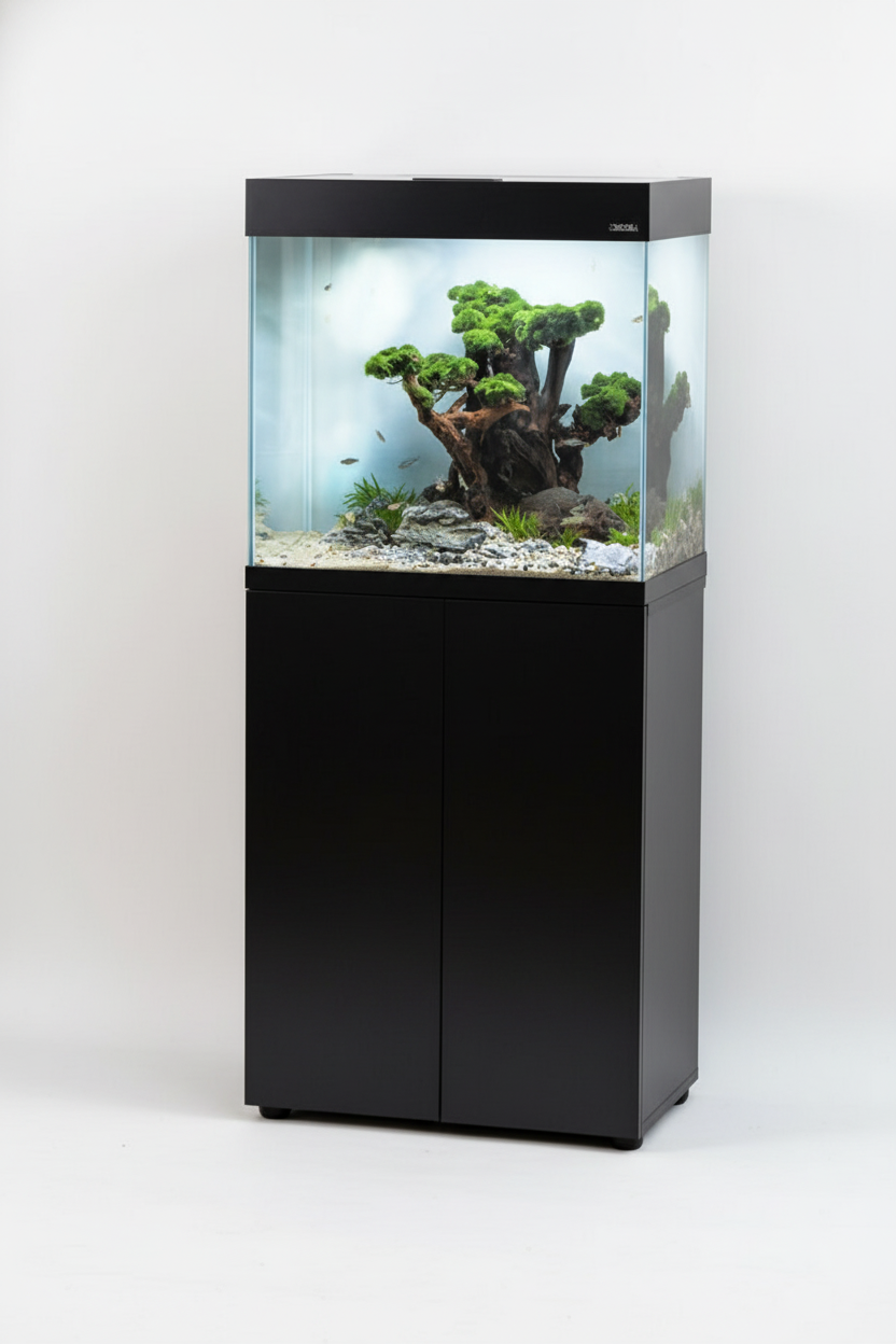 Acuario Optiset 130 litros con mueble Negro