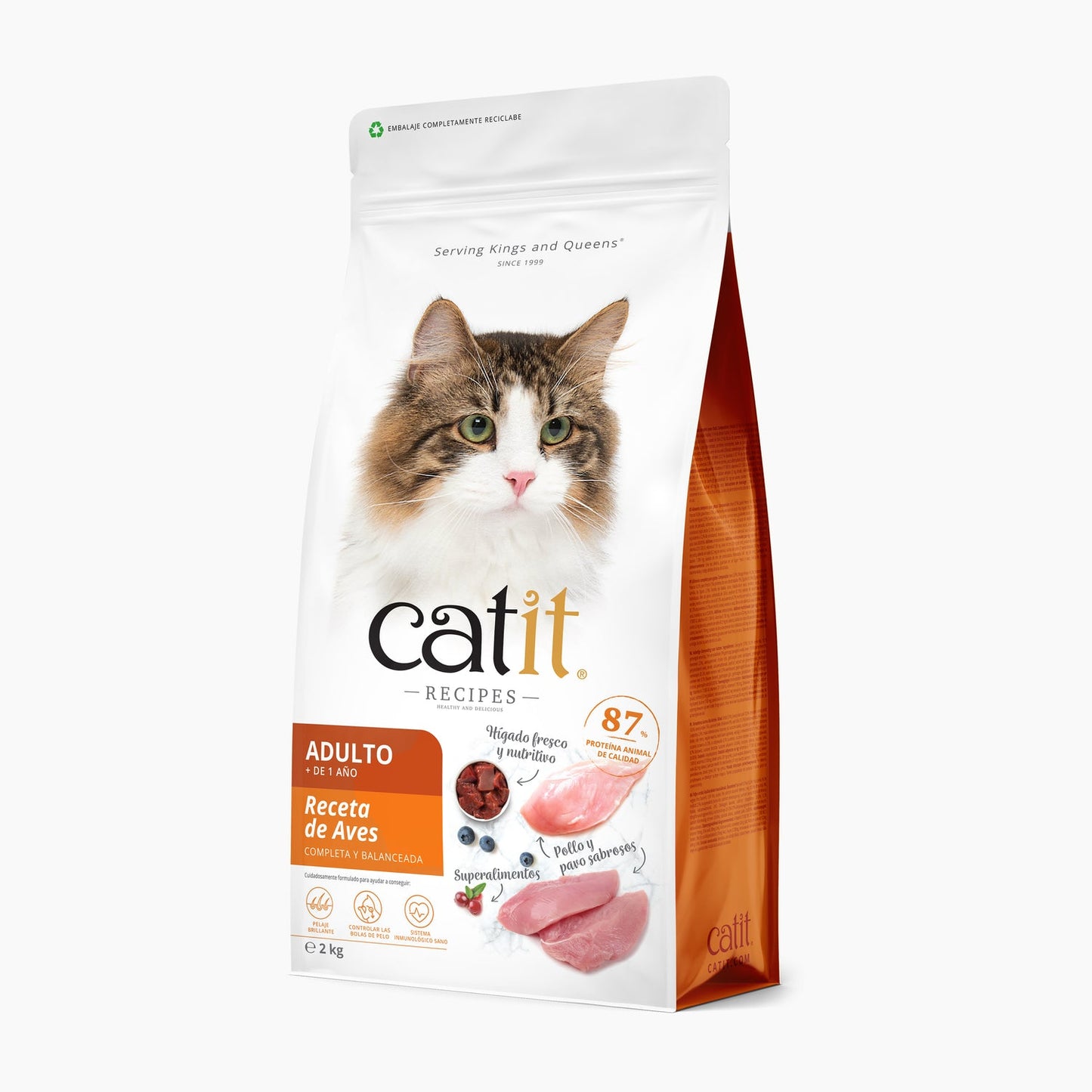 Catit Recipes Adulto Aves de 2 kg (Pack de 4 uds)