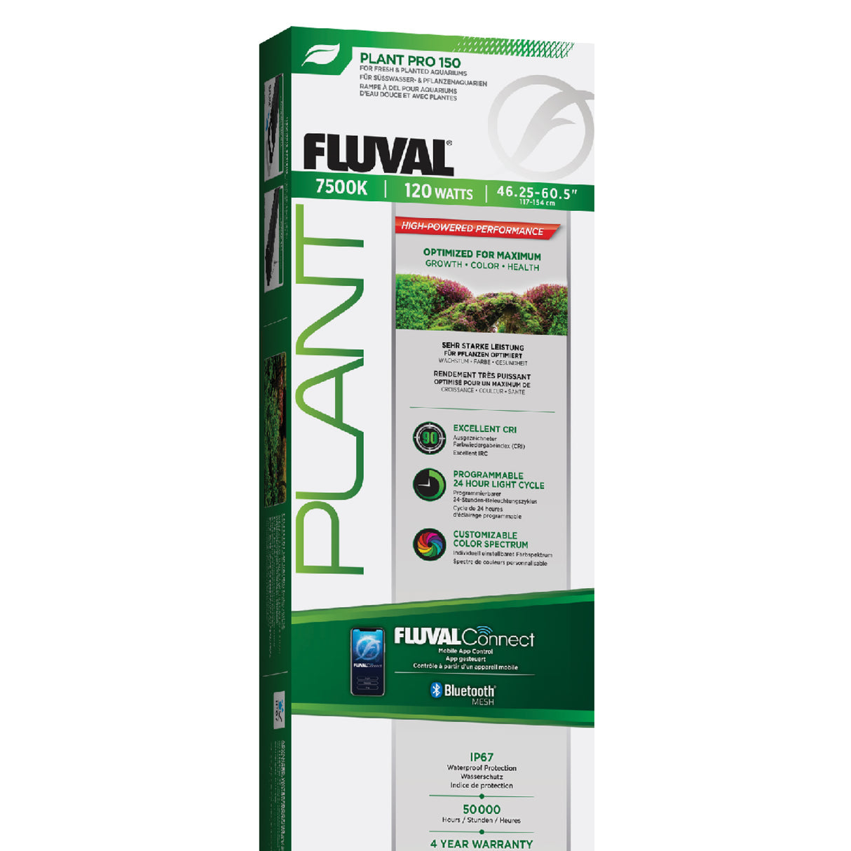 Fluval - Iluminación LED Plant PRO 4.0 de 120W (117,5-153,7 cm)