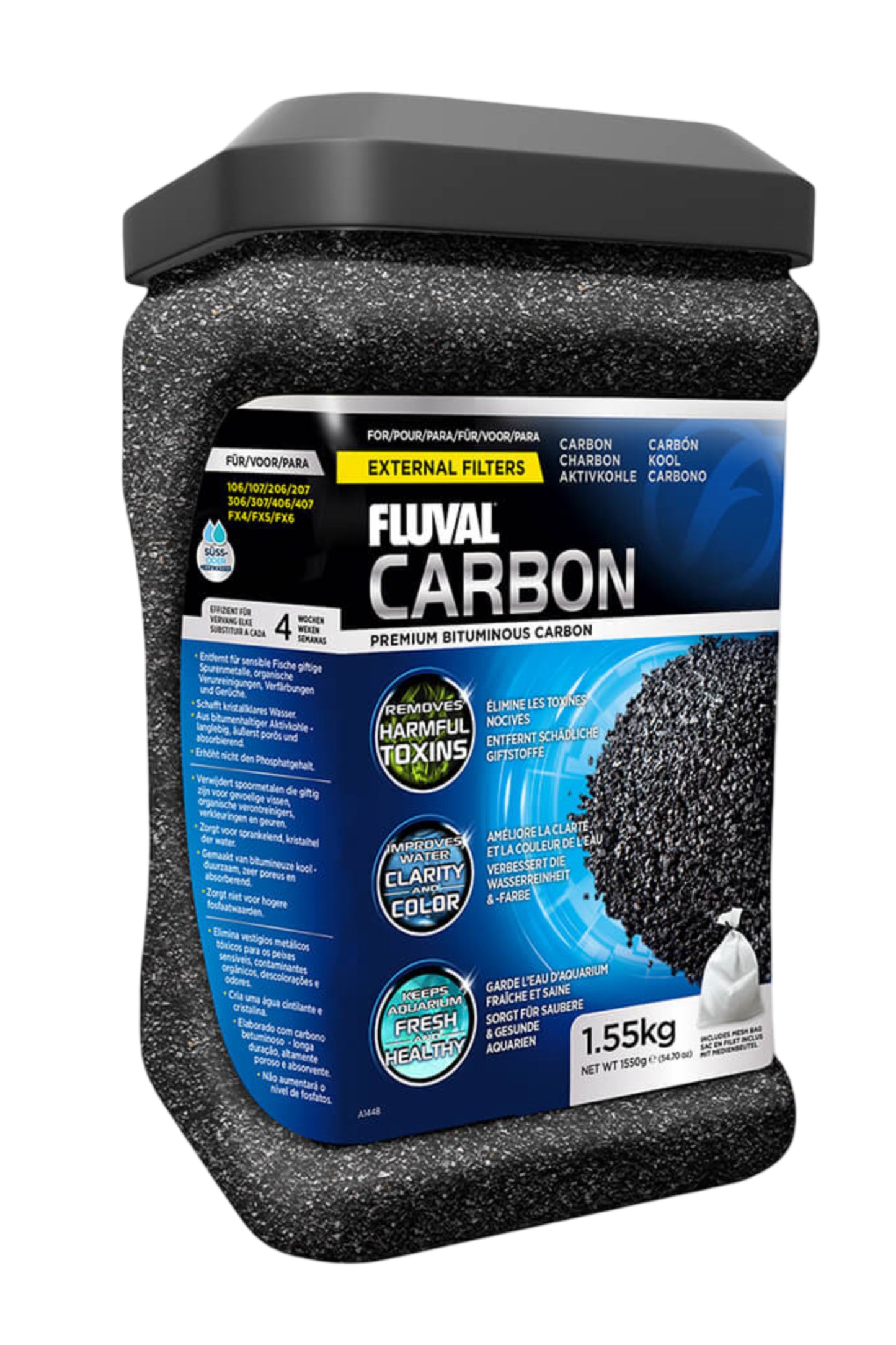 Fluval - Carbón Activado Premium de 1,55 kg