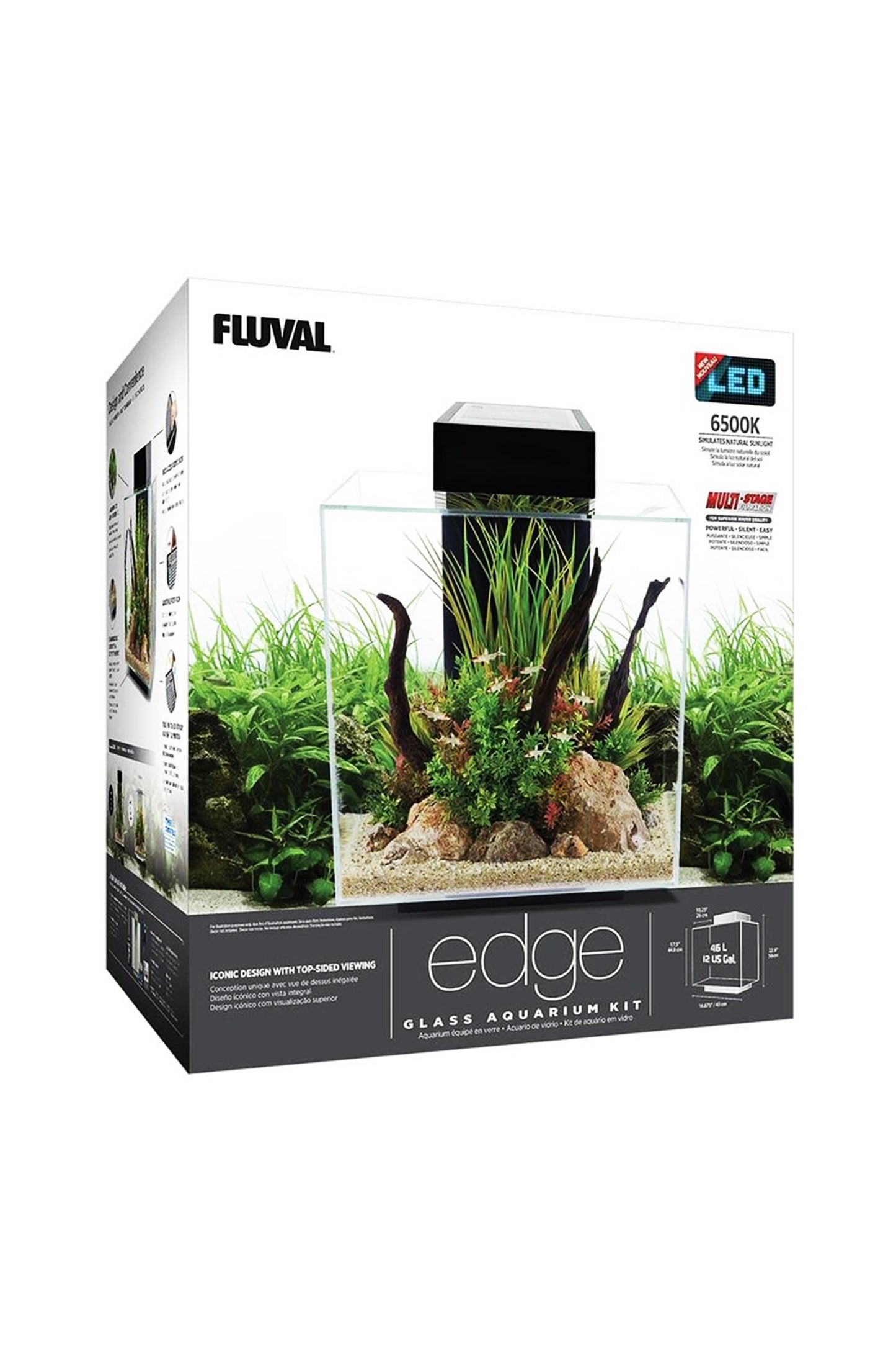 Fluval - Aquário Edge Led 2.0 Nano Branco - 23L