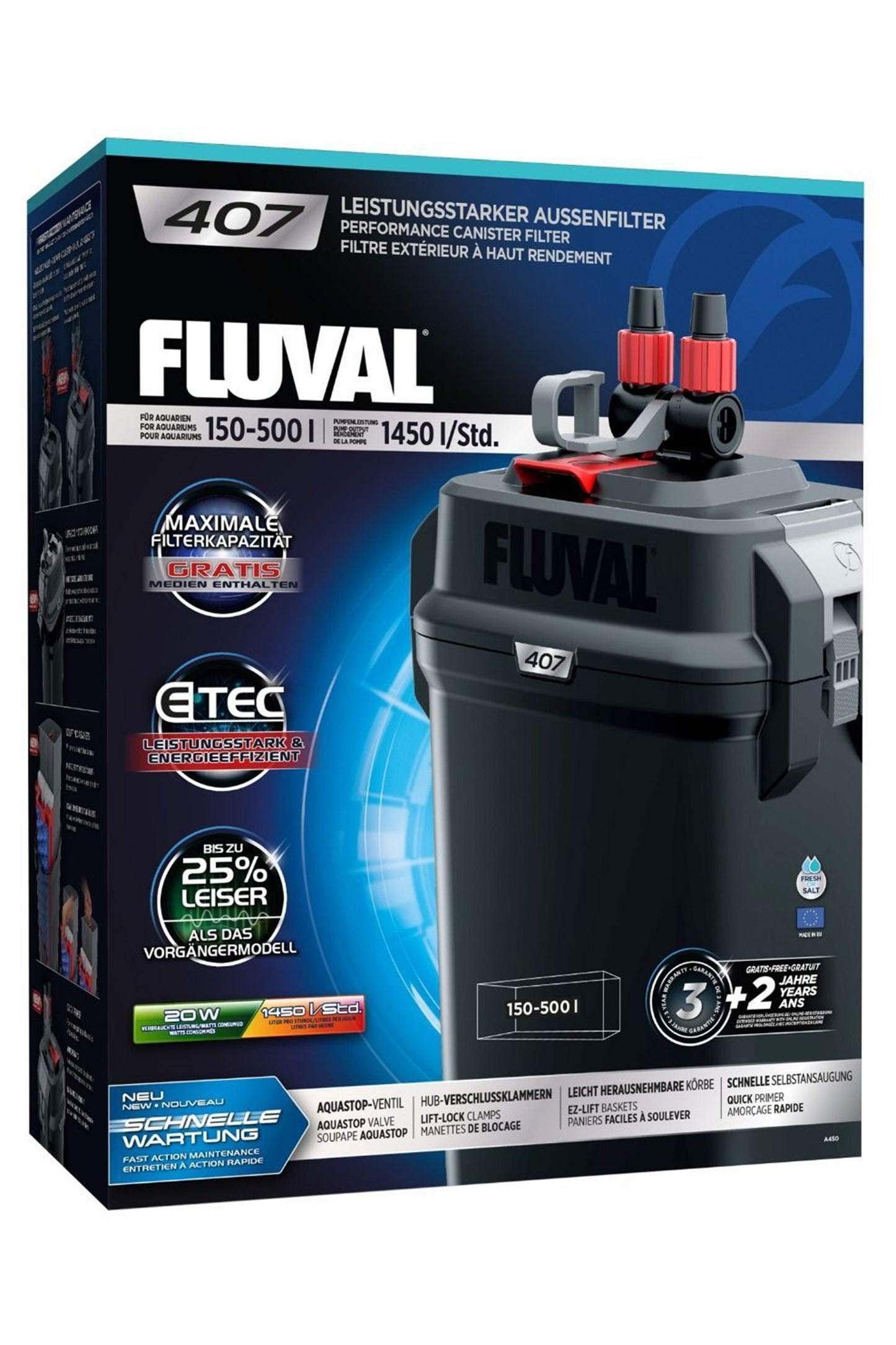 Filtro Externo Fluval 407 (até 500 litros)