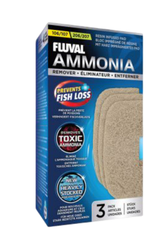 Fluval - Almohadilla Elimina Amoniaco 107/207 - 3 uds