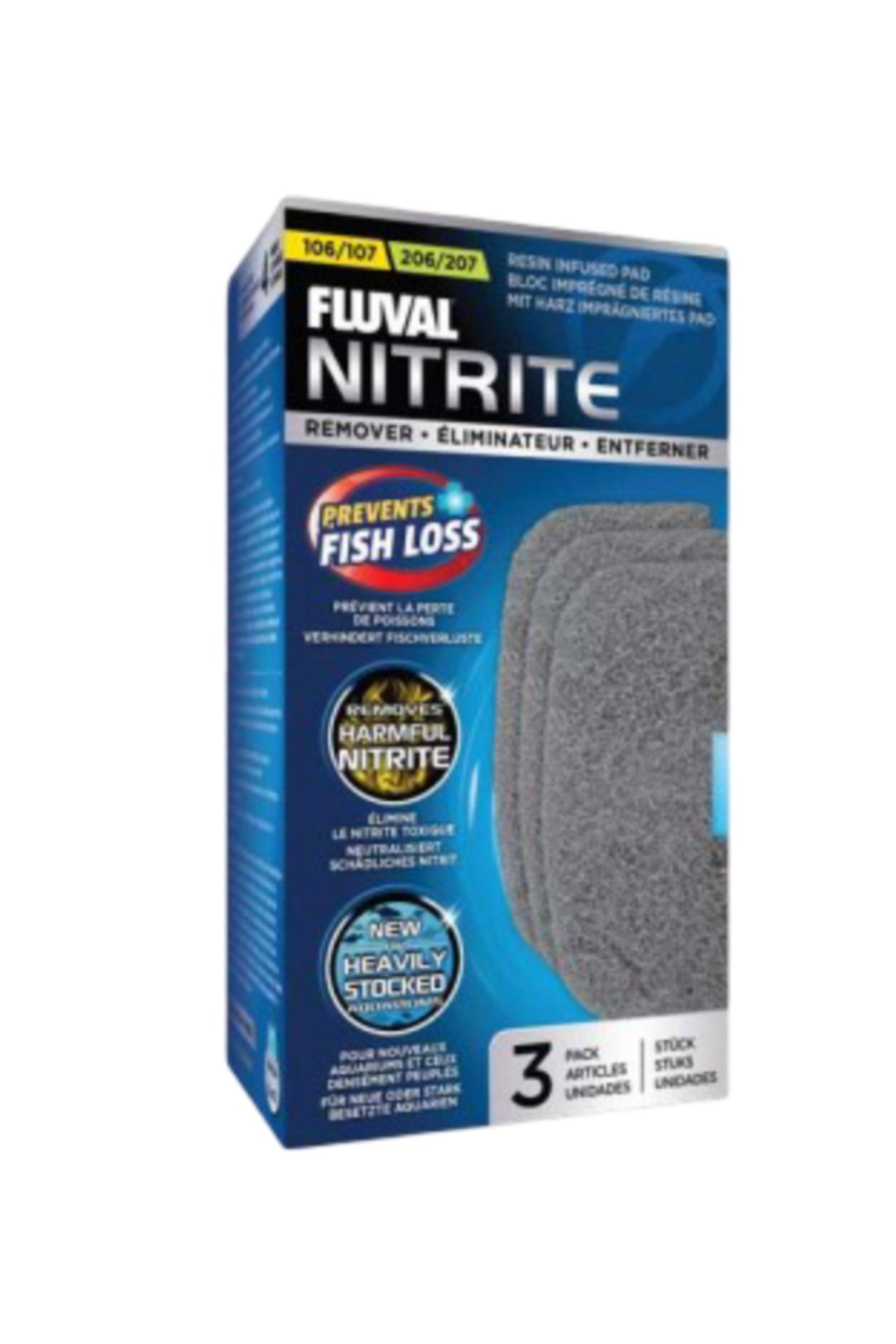 Fluval - Almohadilla Elimina Nitrato 107/207 - 3 uds