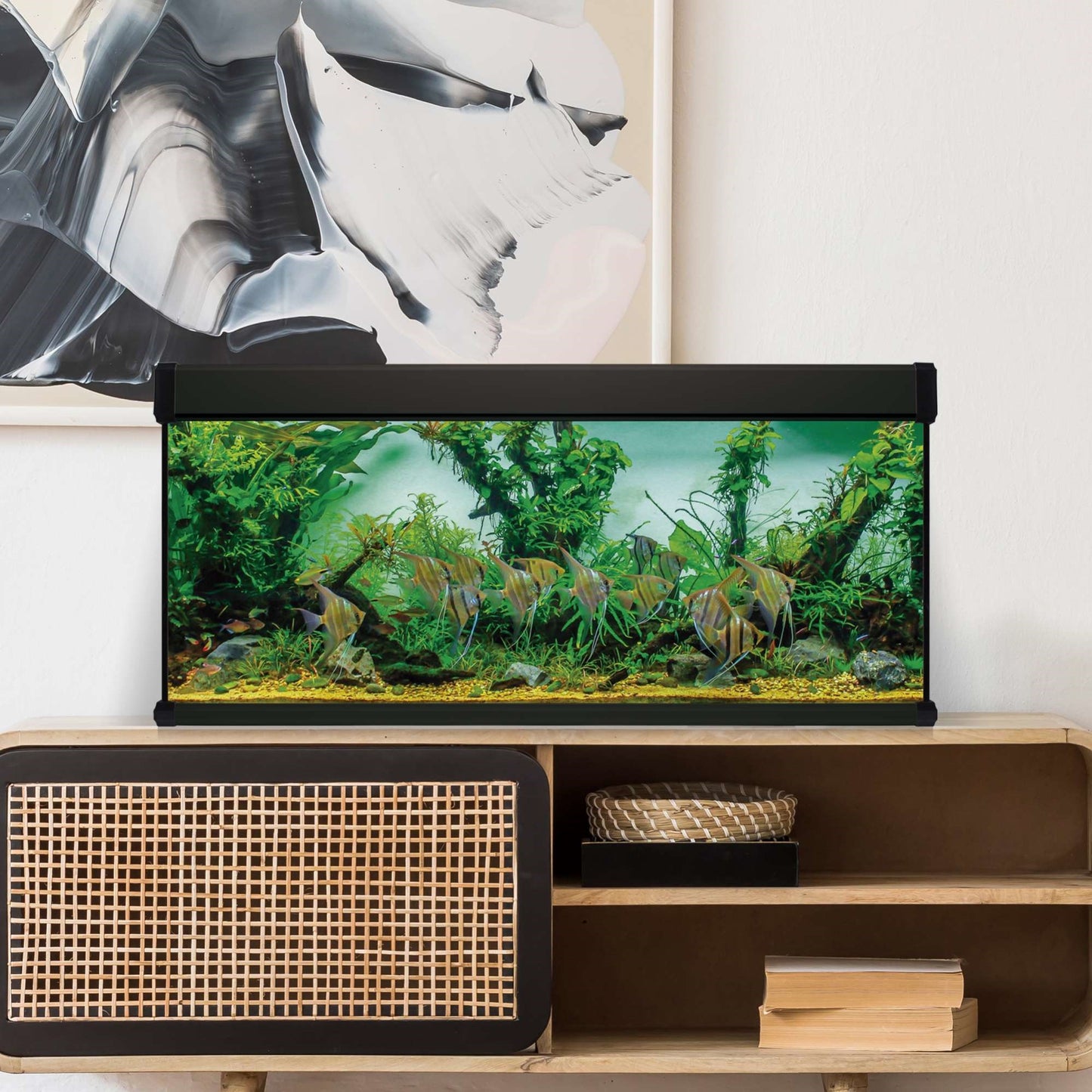 Kit Aquário AquaLux PRO 450 com Filtro Externo (450 litros) Preto