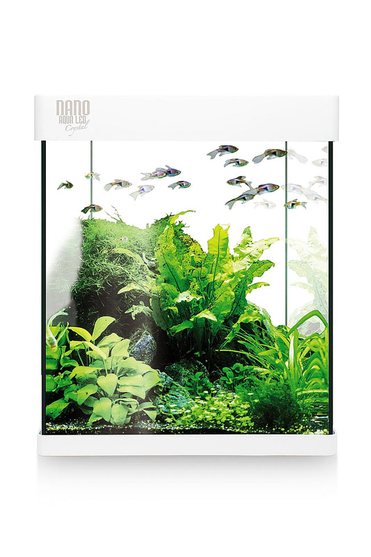 Acuario Kit Nano AquaLED Crystal 10 de 10 litros en Blanco