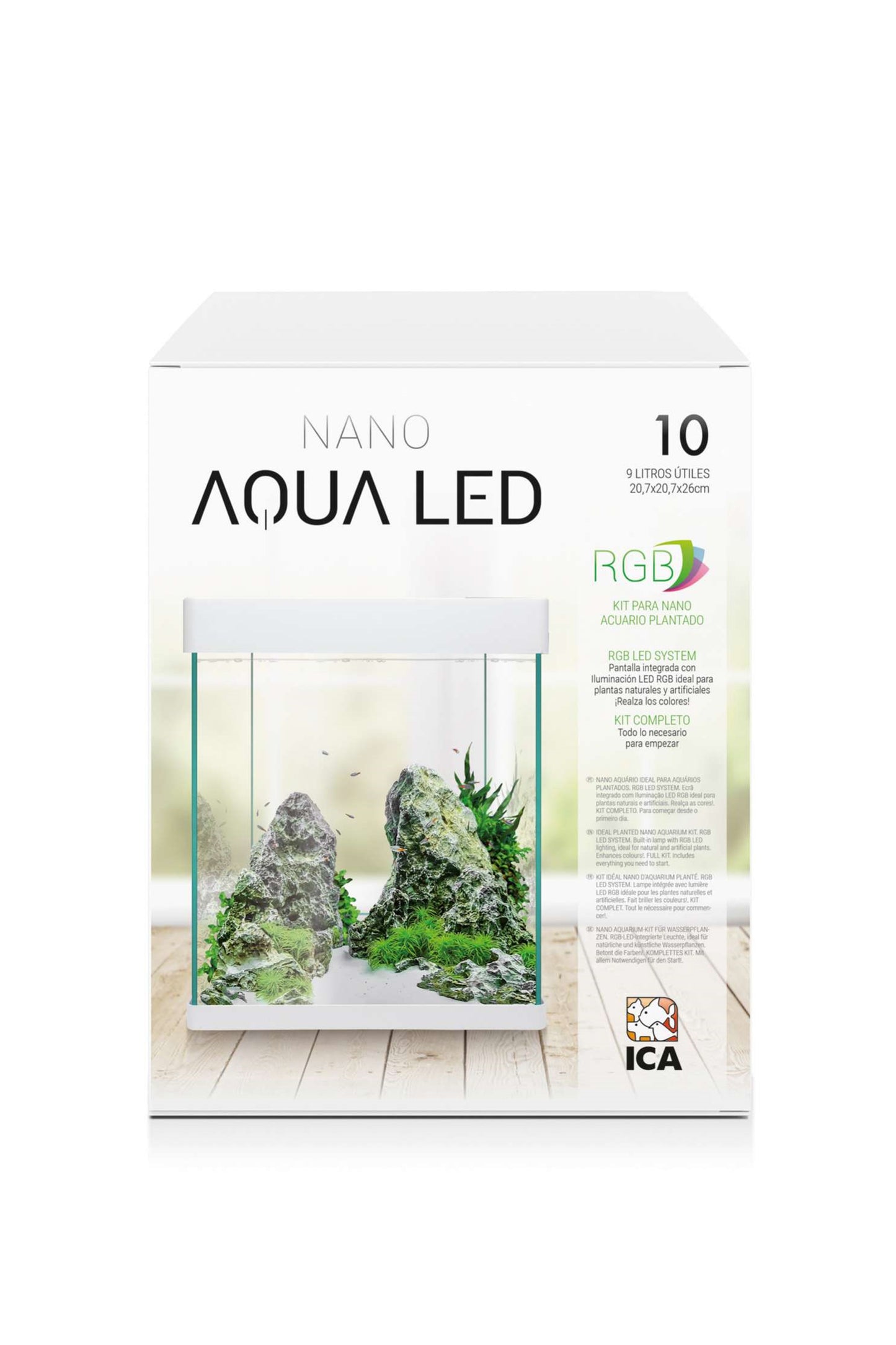 Kit Aquário Nano AquaLED RGB 10 (9 litros) Branco