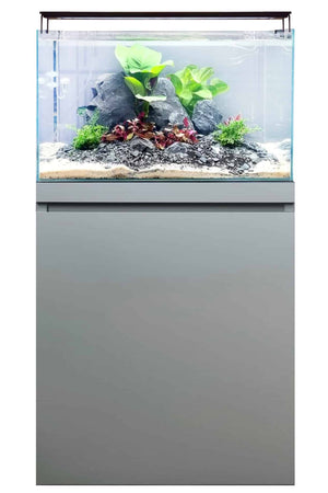 Nuevo acuario Fluval Visi-White 60 de 78 litros con mueble Dusty Grey