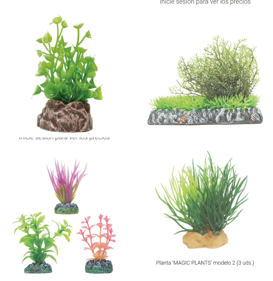 Conjunto plantas artificiales y decoración