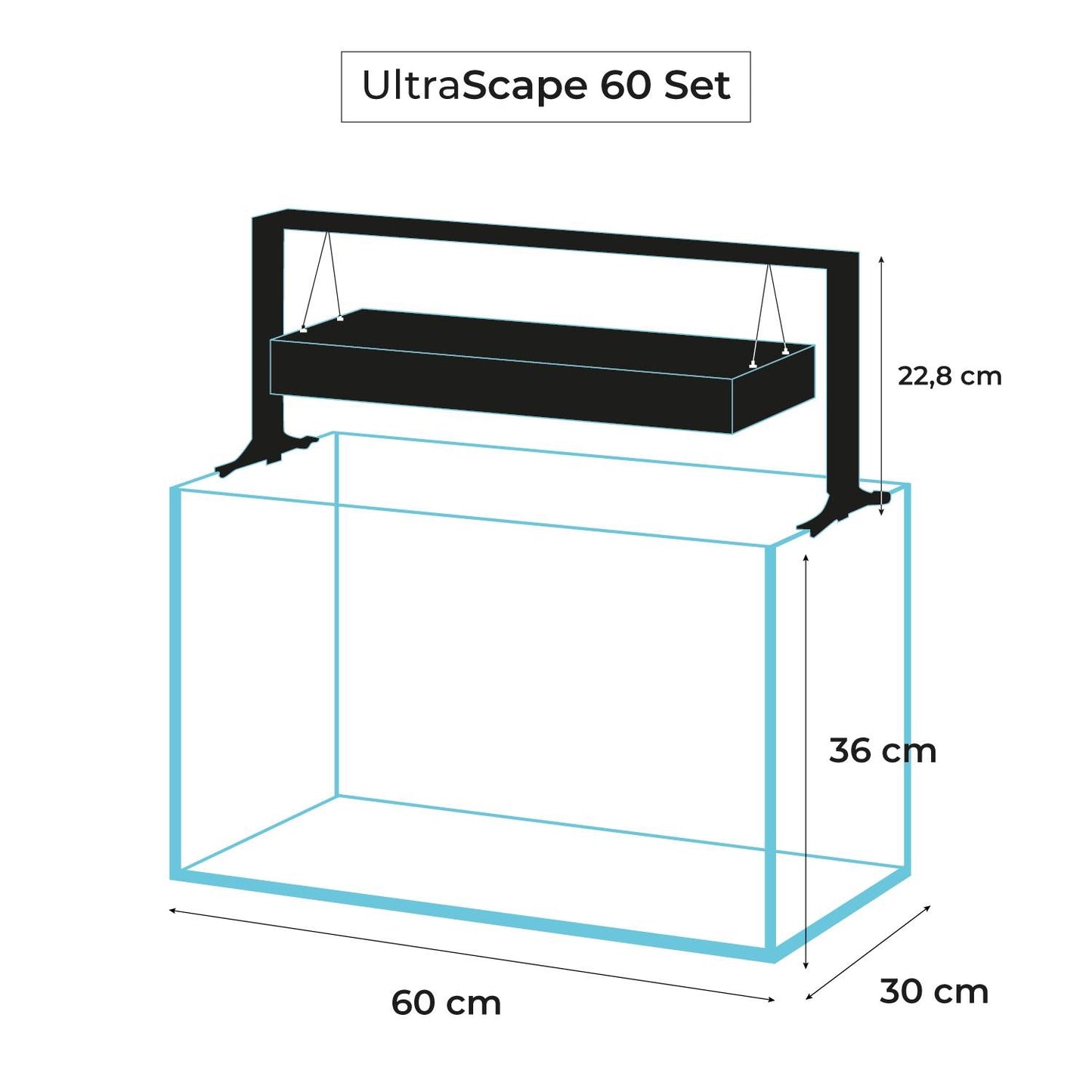 AQUAEL - Conjunto Aquário Florestal Ultrascape 60 de 65 litros