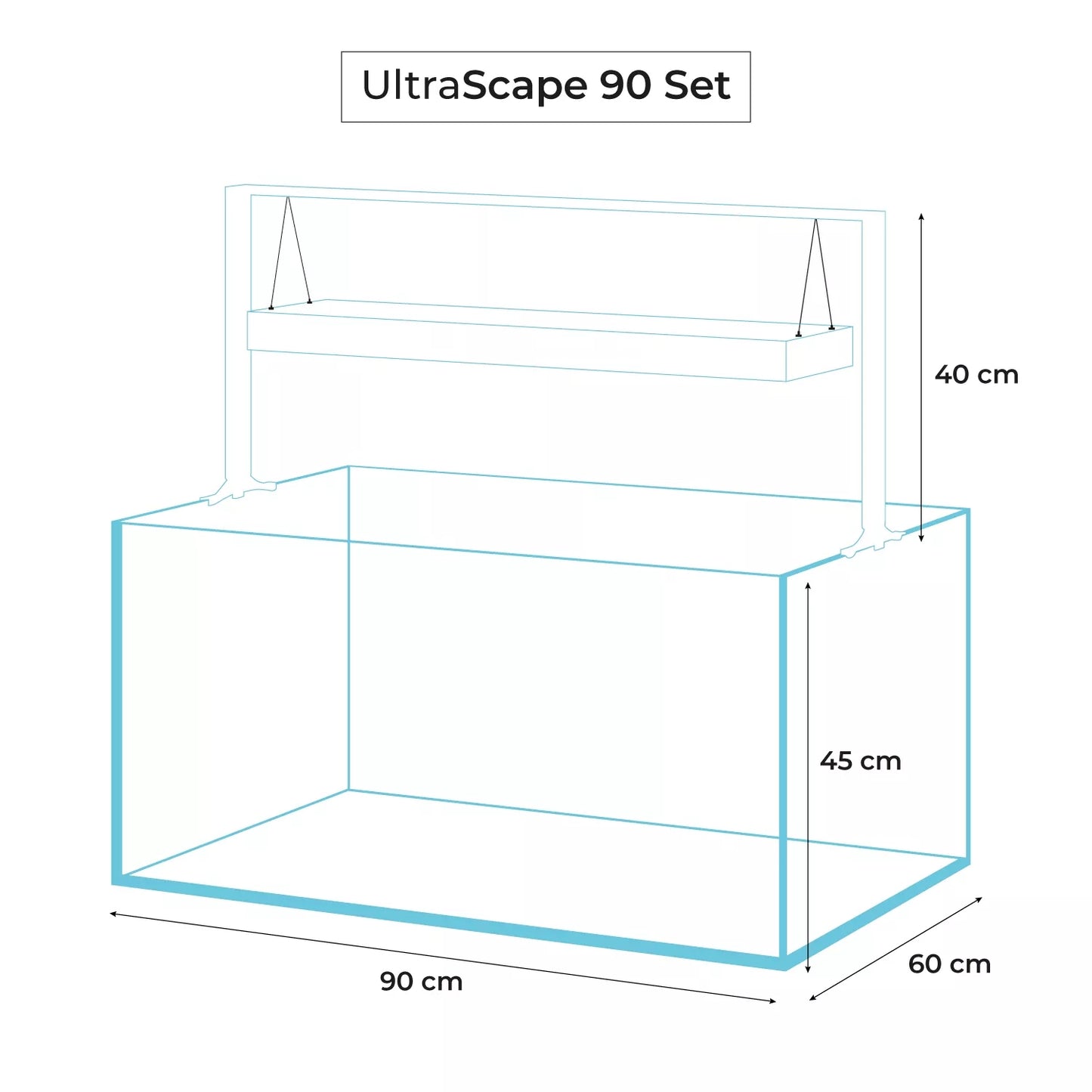 AQUAEL - Aquário Ultrascape 90 Snow Set de 243 litros