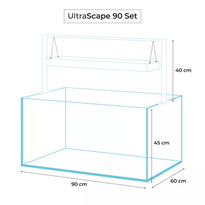 AQUAEL - Acuario Ultrascape 90 Snow Set de 243 litros