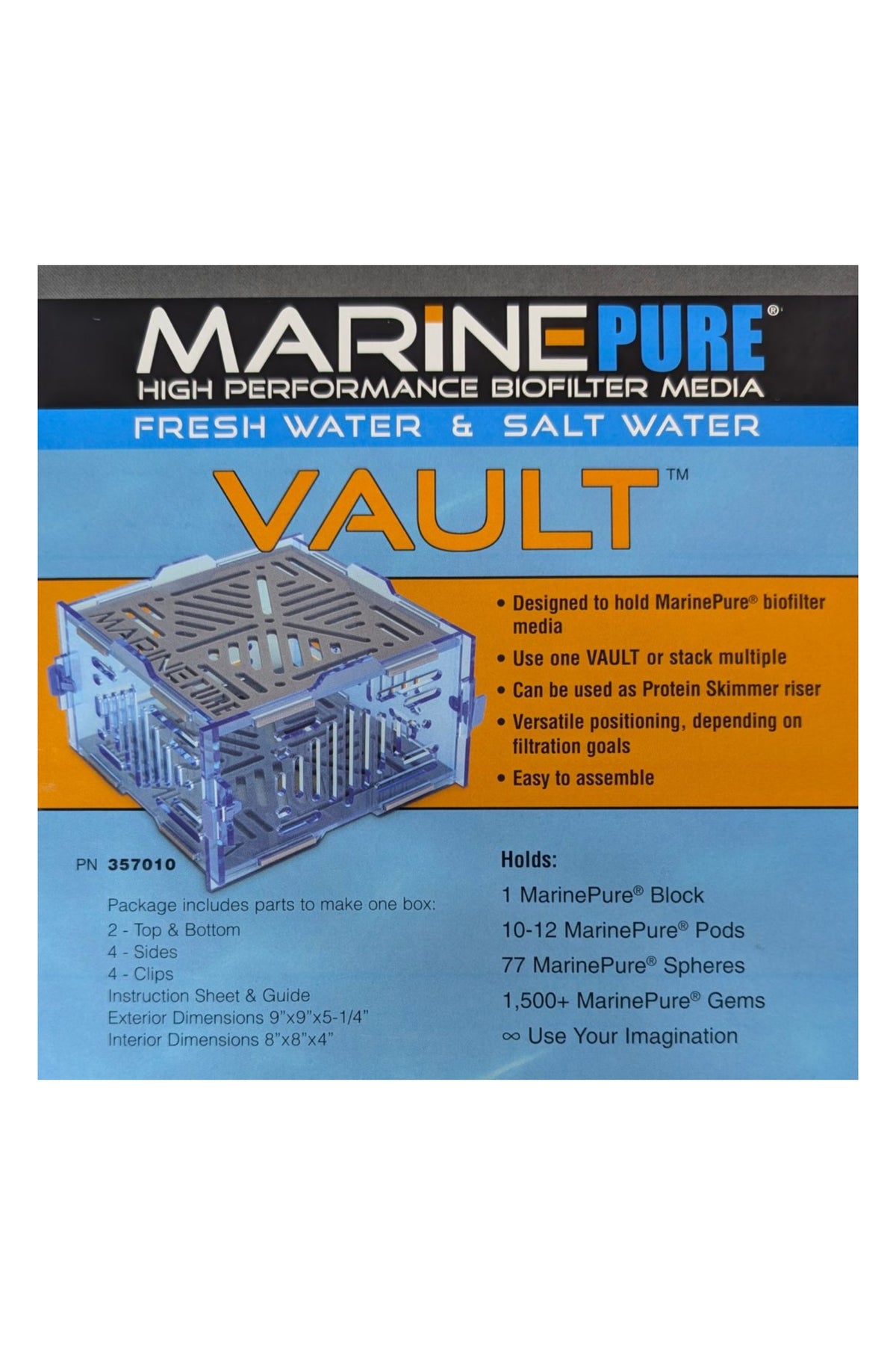 MarinePure Vault - Medio filtrante biológico de alta capacidad para sump marino