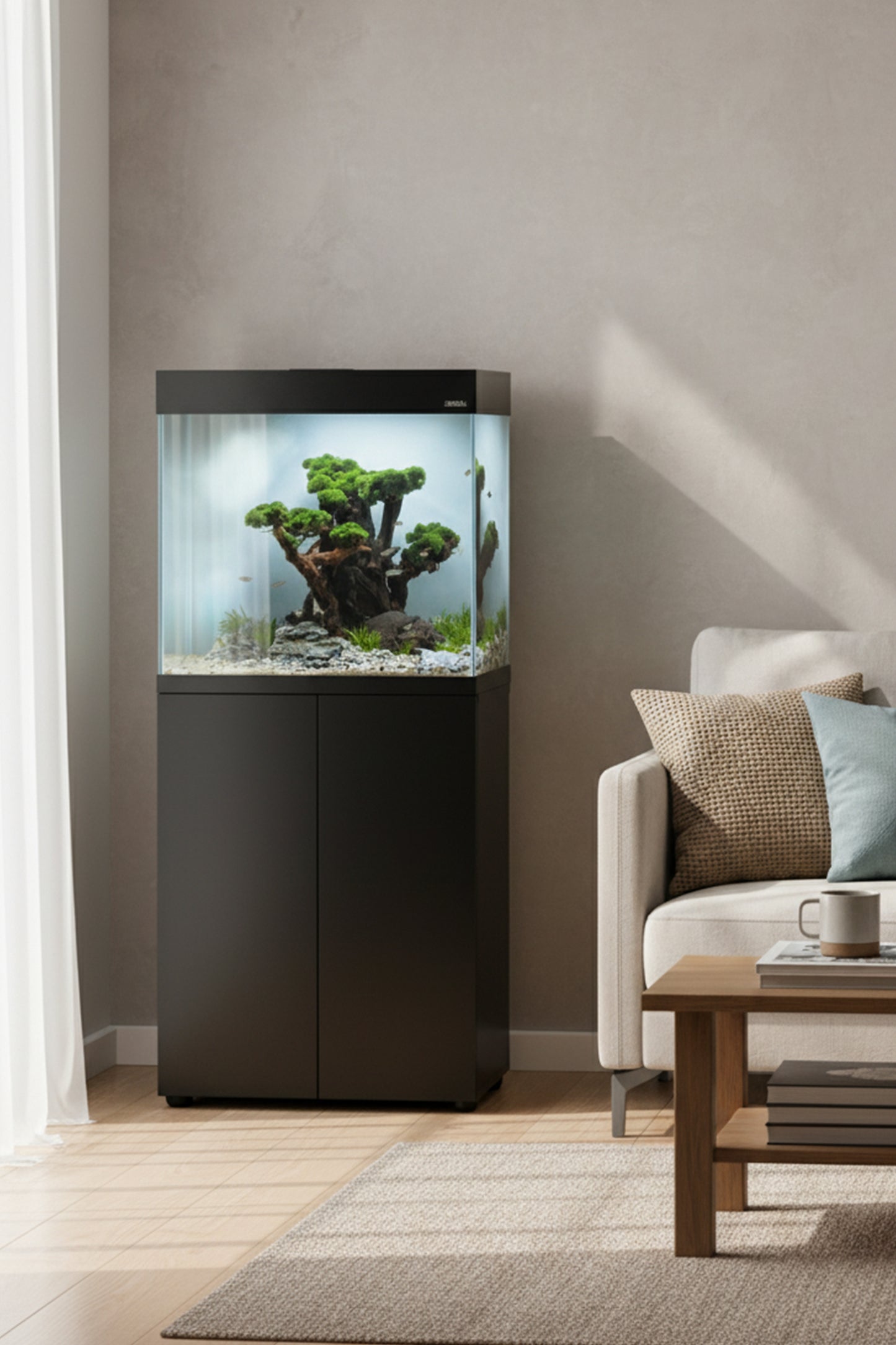 Acuario Optiset 130 litros con mueble Negro