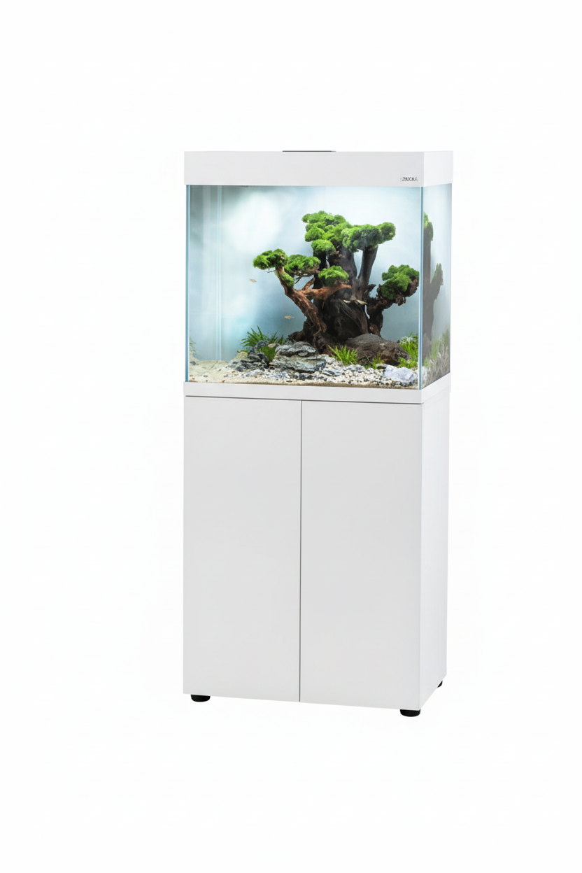 Acuario Optiset 130 litros con mueble Blanco