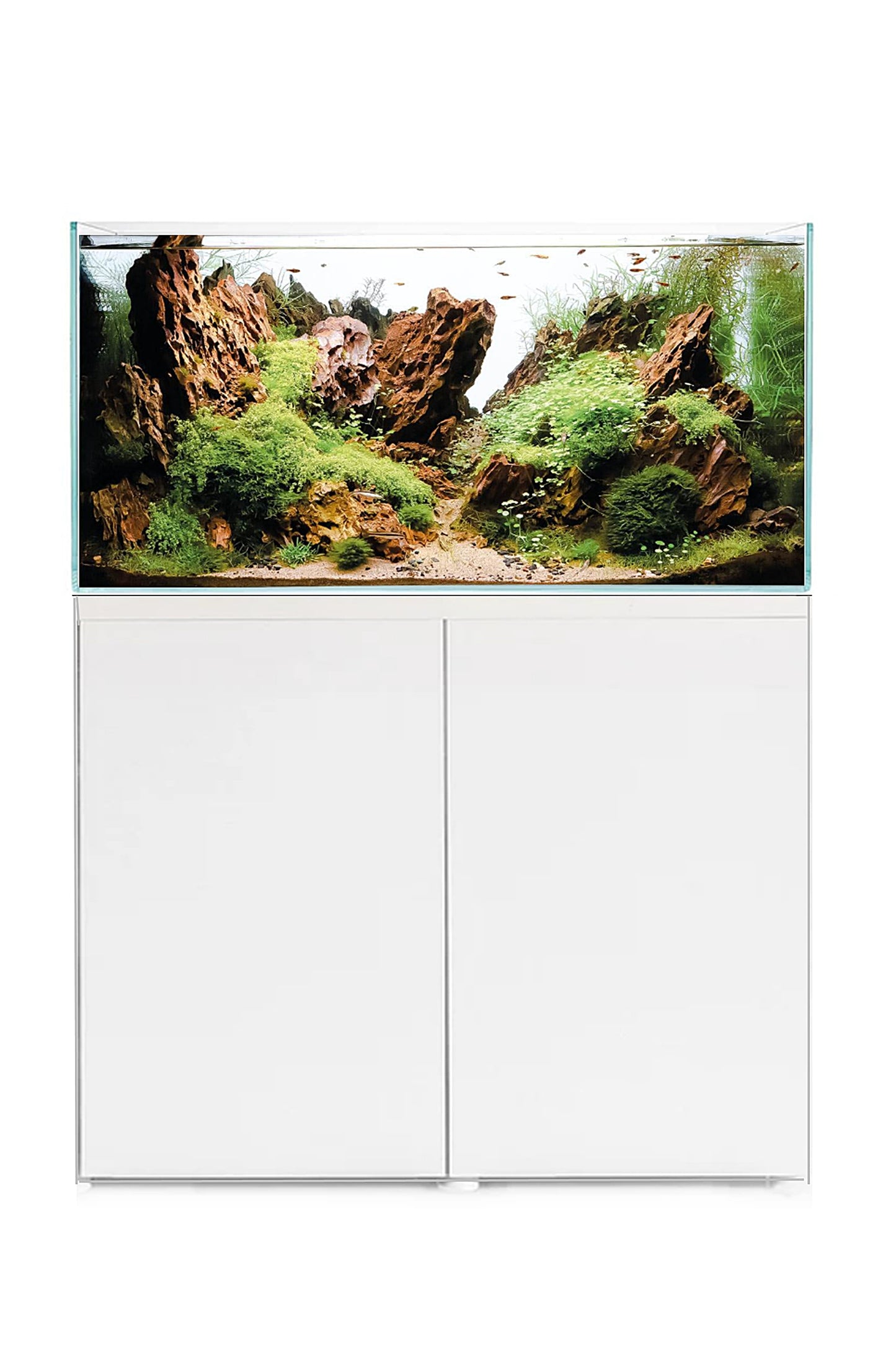 Opti Tank 100 de 200 litros - Urna de cristal óptico con mueble Blanco