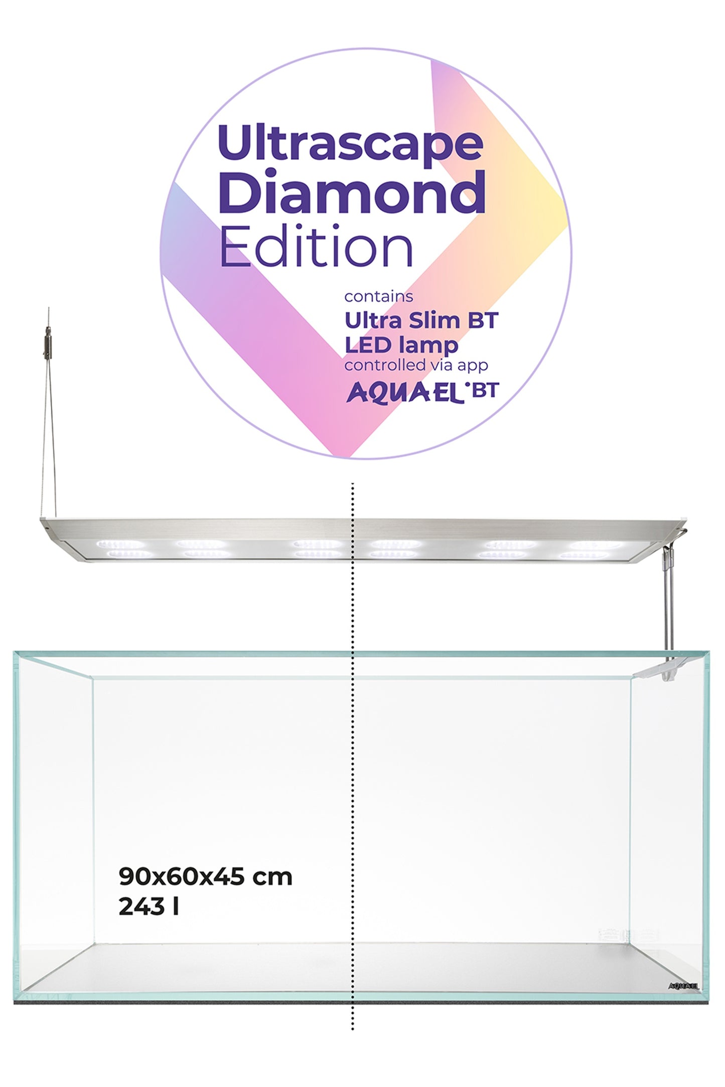 Acuario DIAMOND de 243 litros con mueble Blanco