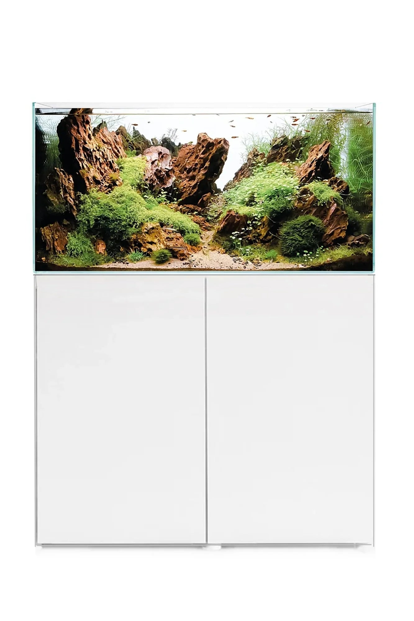 Opti Tank 100 de 200 litros - Urna de cristal óptico con mueble Blanco