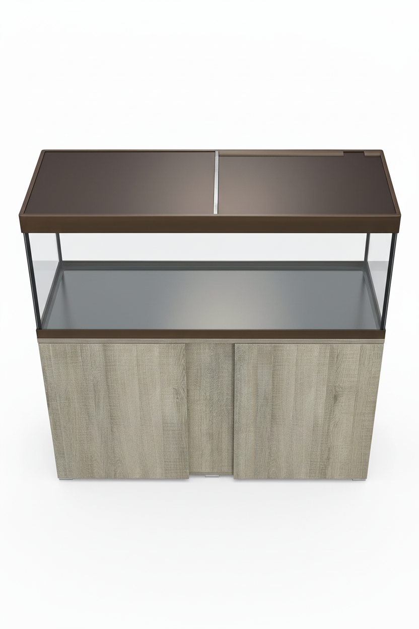 Acuario VIVALINE LED BRONCE 240 litros con mueble Roble-Gris