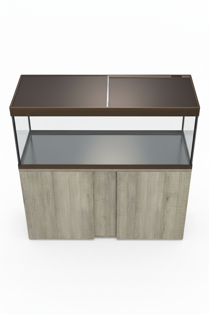 Acuario VIVALINE LED BRONCE 240 litros con mueble Roble-Gris